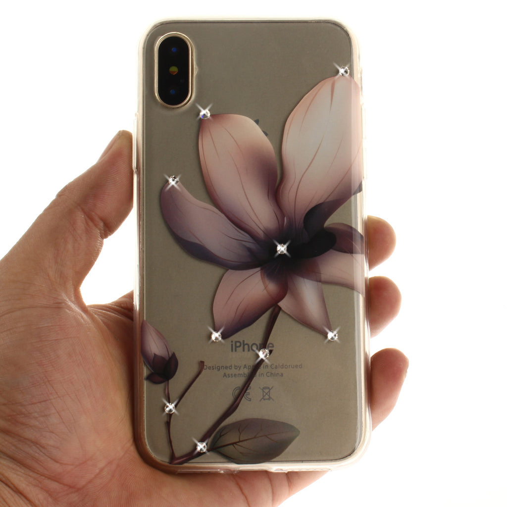 iPhone X Case Pattern Printed Clear Soft Protective Diamond Cover for iPhone 10