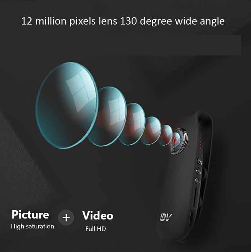 IDV007 Mini Camera DV Loop Video Voice Recorder HD 1080P 12MP 130 Degree Wide Angle Motion Detect Long Time Working Suppor