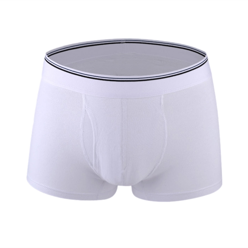 Underwear Men's Split Button Decor Boxer Briefs Mid Rise Breathable Underpants