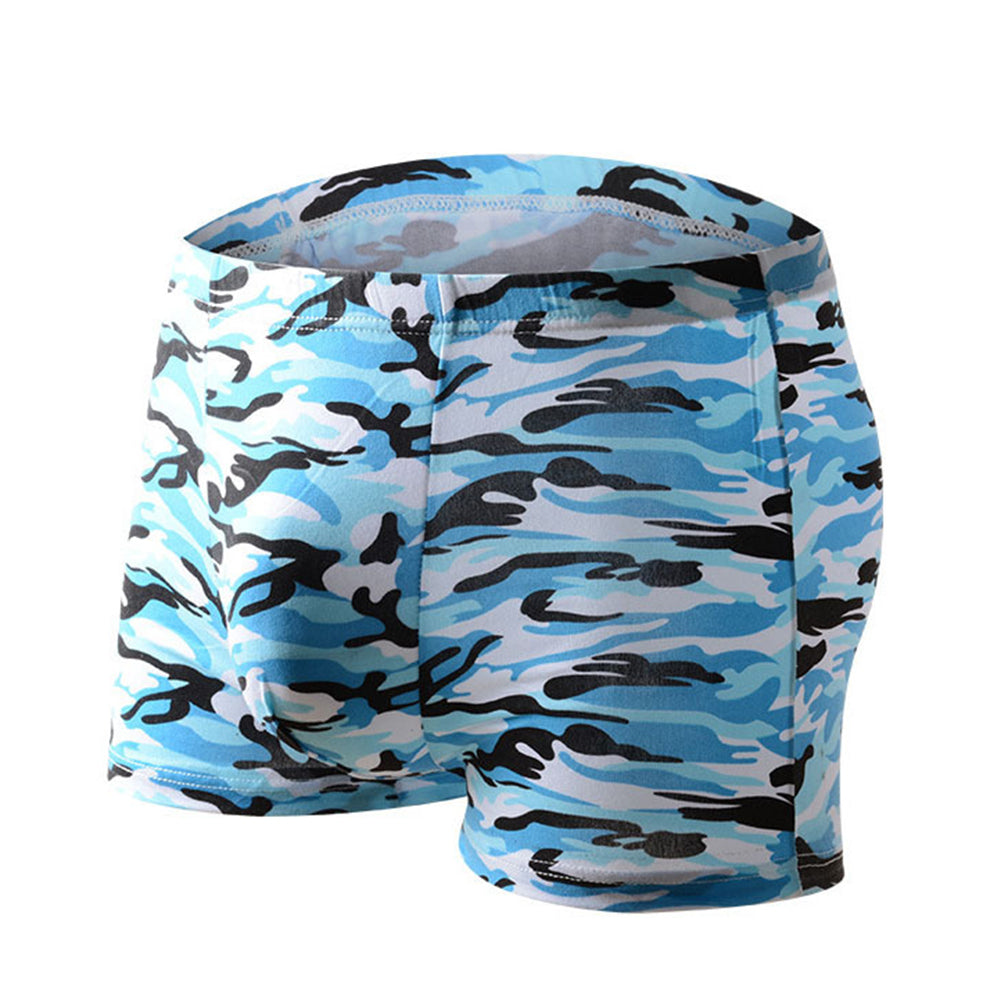 Underwear Men's Split Button Decor Boxer Briefs Mid Rise Breathable Underpants