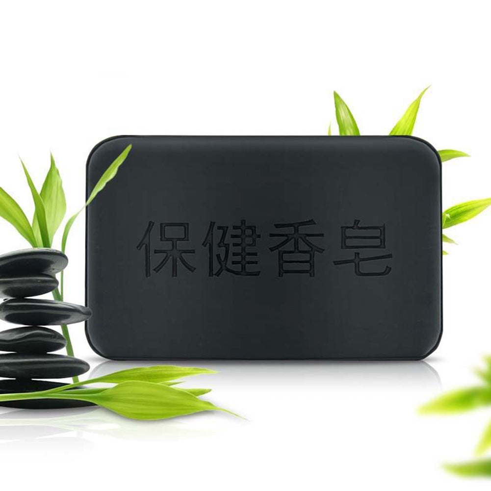 Black Bamboo Charcoal Soap Face Body Clear Anti Bacterial Tourmaline Soap