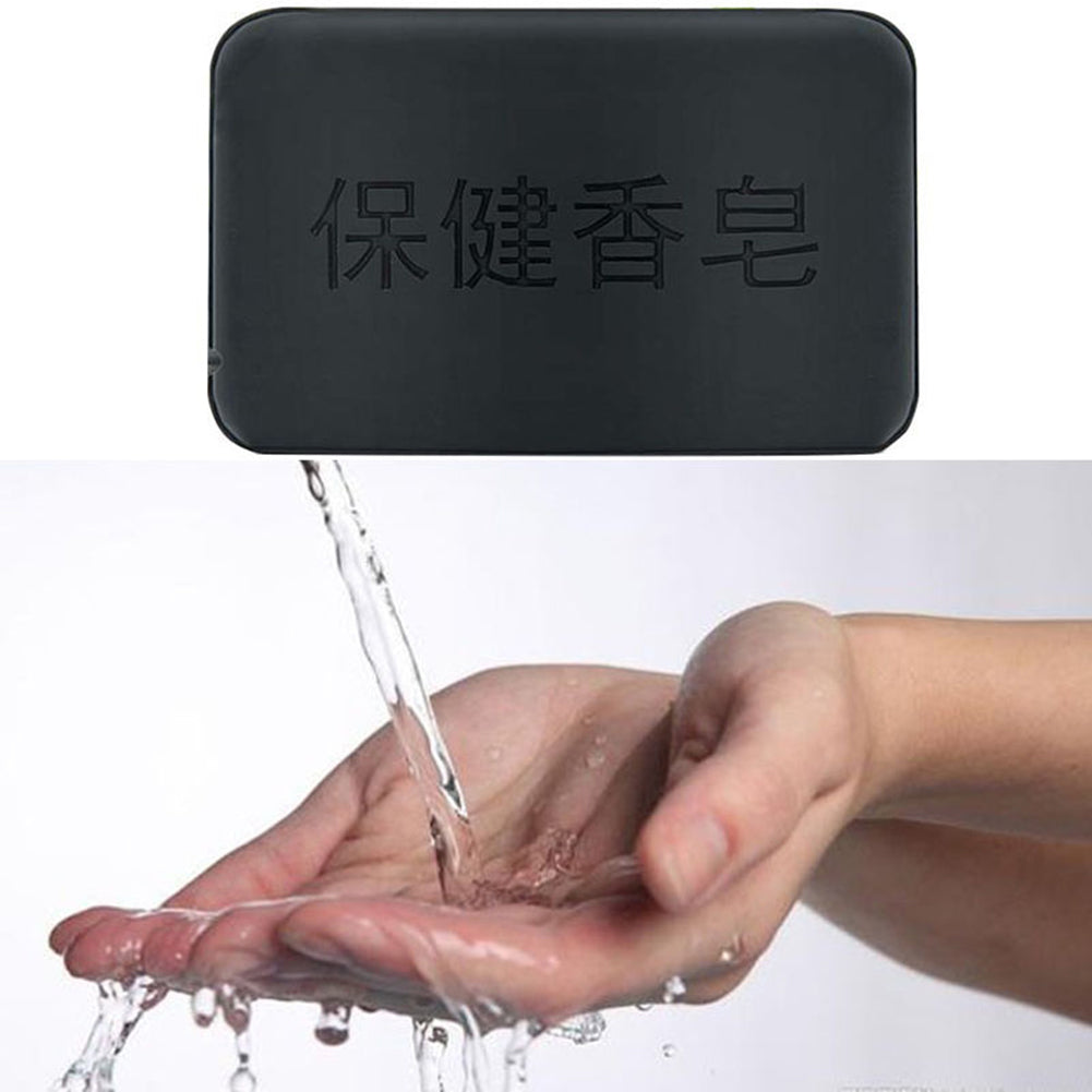 Black Bamboo Charcoal Soap Face Body Clear Anti Bacterial Tourmaline Soap