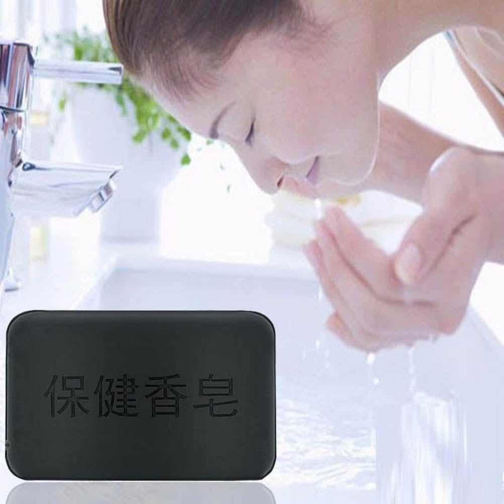 Black Bamboo Charcoal Soap Face Body Clear Anti Bacterial Tourmaline Soap