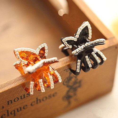 New Women's Butterfly Crystal Rhinestone Claw Hairpin Hair Clip Clamp Accessory