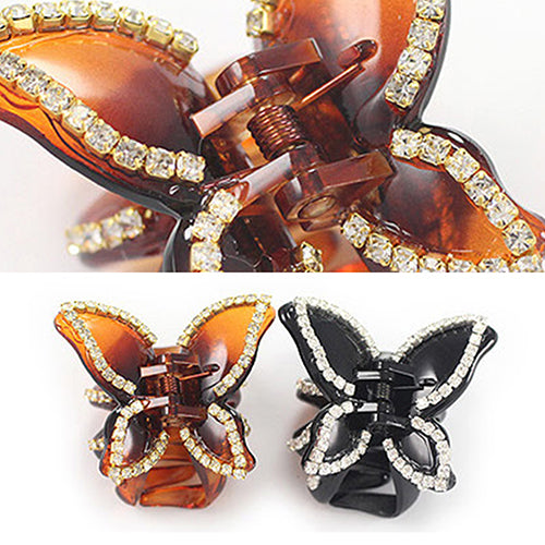 New Women's Butterfly Crystal Rhinestone Claw Hairpin Hair Clip Clamp Accessory