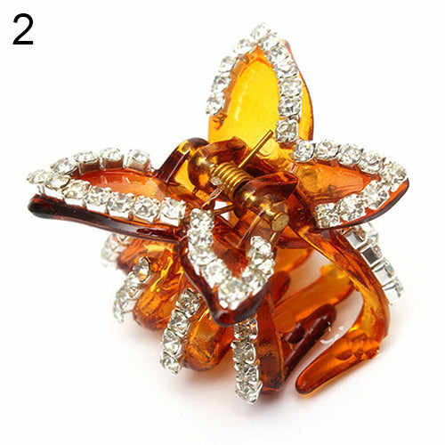 New Women's Butterfly Crystal Rhinestone Claw Hairpin Hair Clip Clamp Accessory