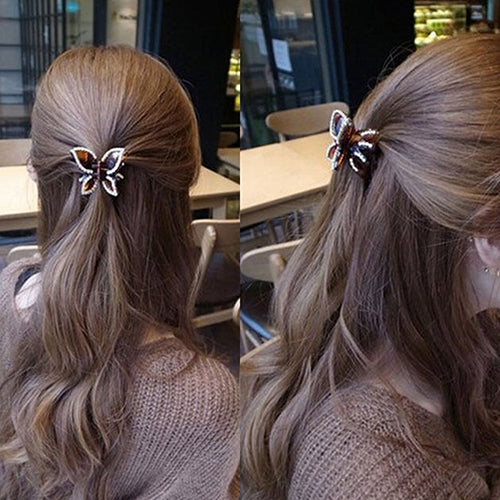 New Women's Butterfly Crystal Rhinestone Claw Hairpin Hair Clip Clamp Accessory