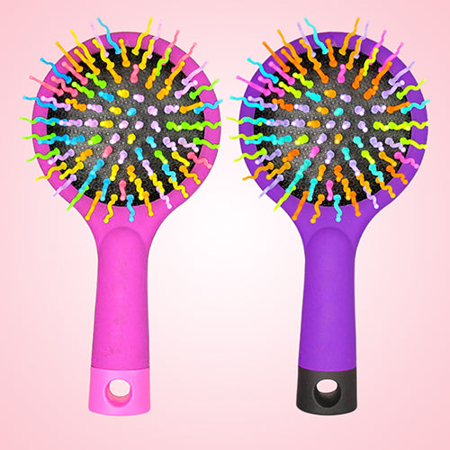 Rainbow Comb Volume Brush Candy Tone Magic Hairbrush with Mirror for Hair Tangle