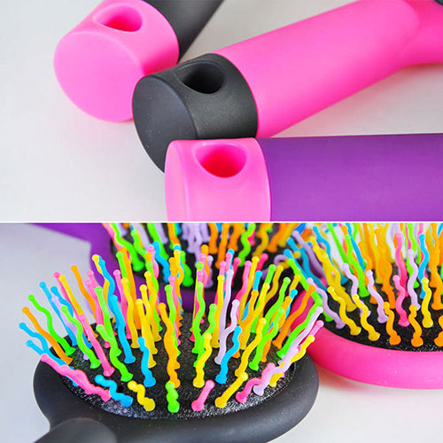 Rainbow Comb Volume Brush Candy Tone Magic Hairbrush with Mirror for Hair Tangle