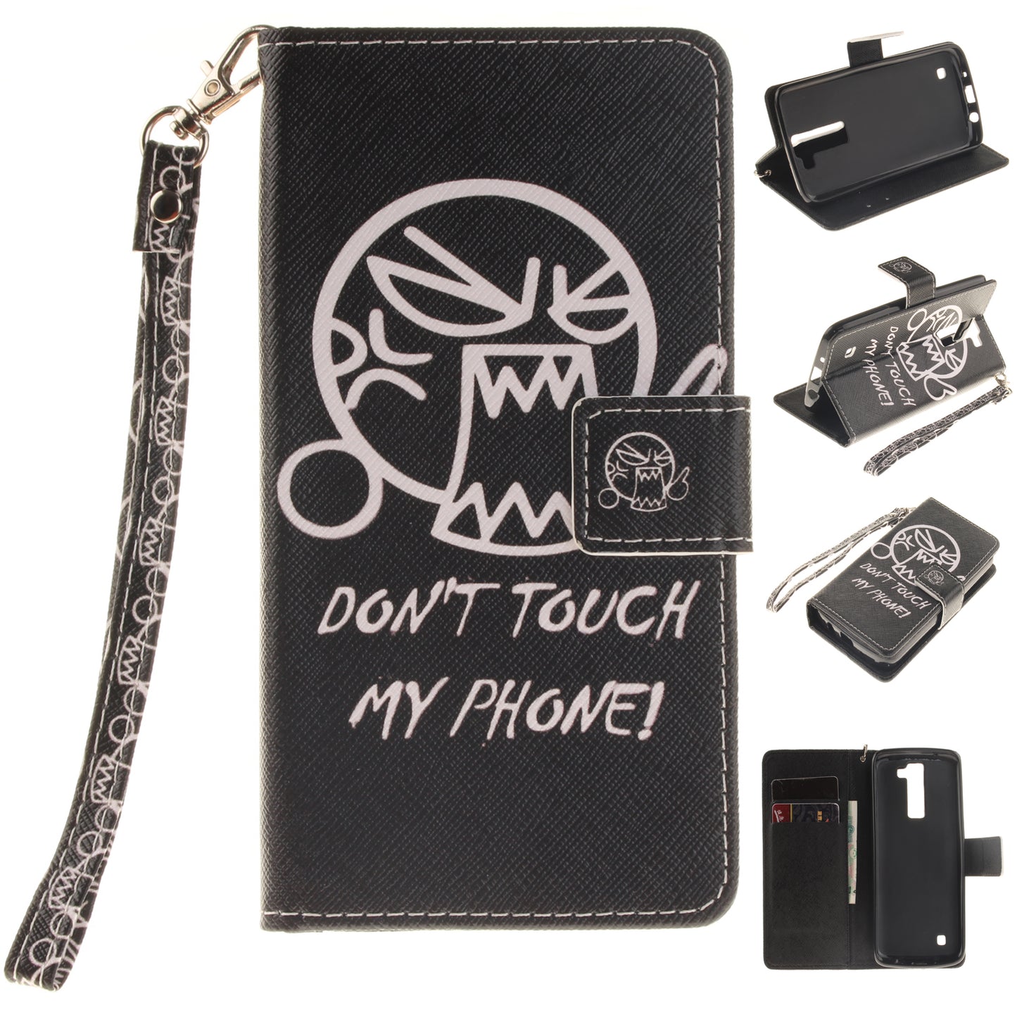 LG K8 Case Pattern Printed Flip Magnetic Wallet Card Slot Soft Protective Cover for LG K8