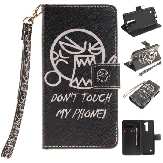 LG K8 Case Pattern Printed Flip Magnetic Wallet Card Slot Soft Protective Cover for LG K8