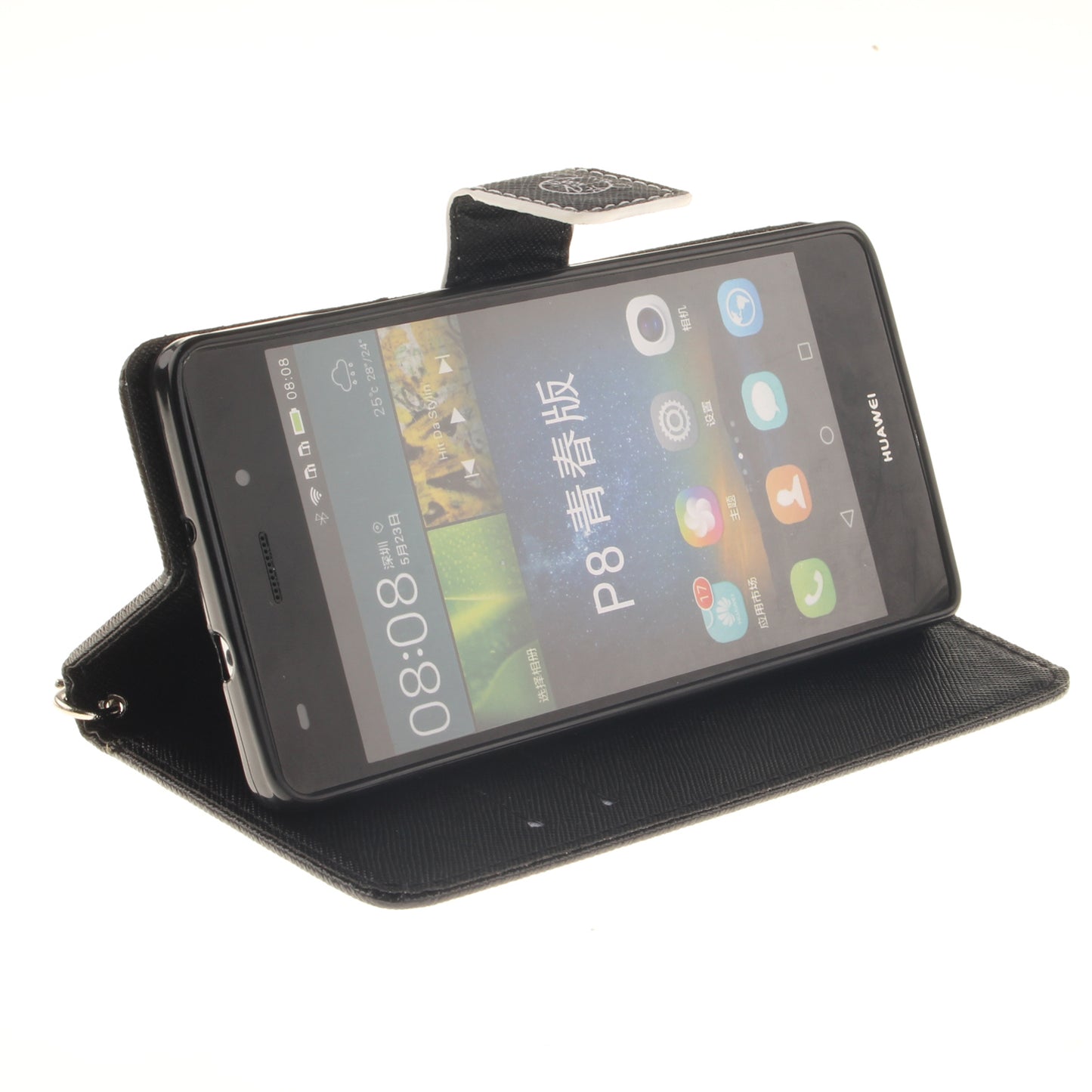 Huawei P8lite Case Pattern Printed Flip Magnetic Wallet Card Slot Soft Protective Cover for Huawei P8lite