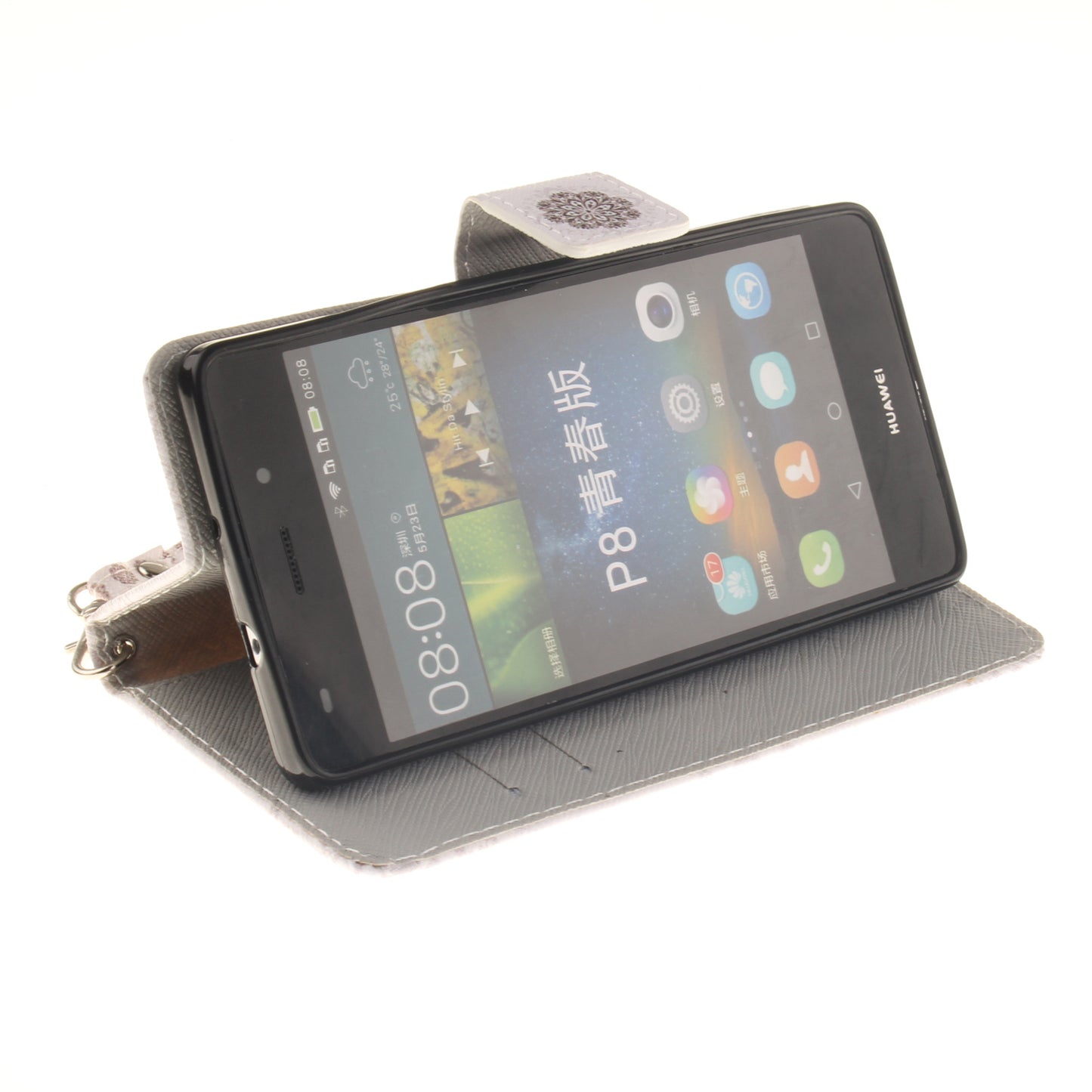 Huawei P8lite Case Pattern Printed Flip Magnetic Wallet Card Slot Soft Protective Cover for Huawei P8lite