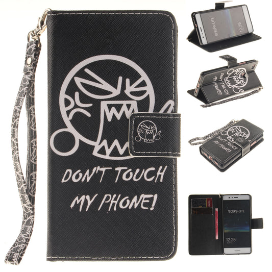 Huawei P9 lite Case Pattern Printed Flip Magnetic Wallet Card Slot Soft Protective Cover for Huawei P9 lite