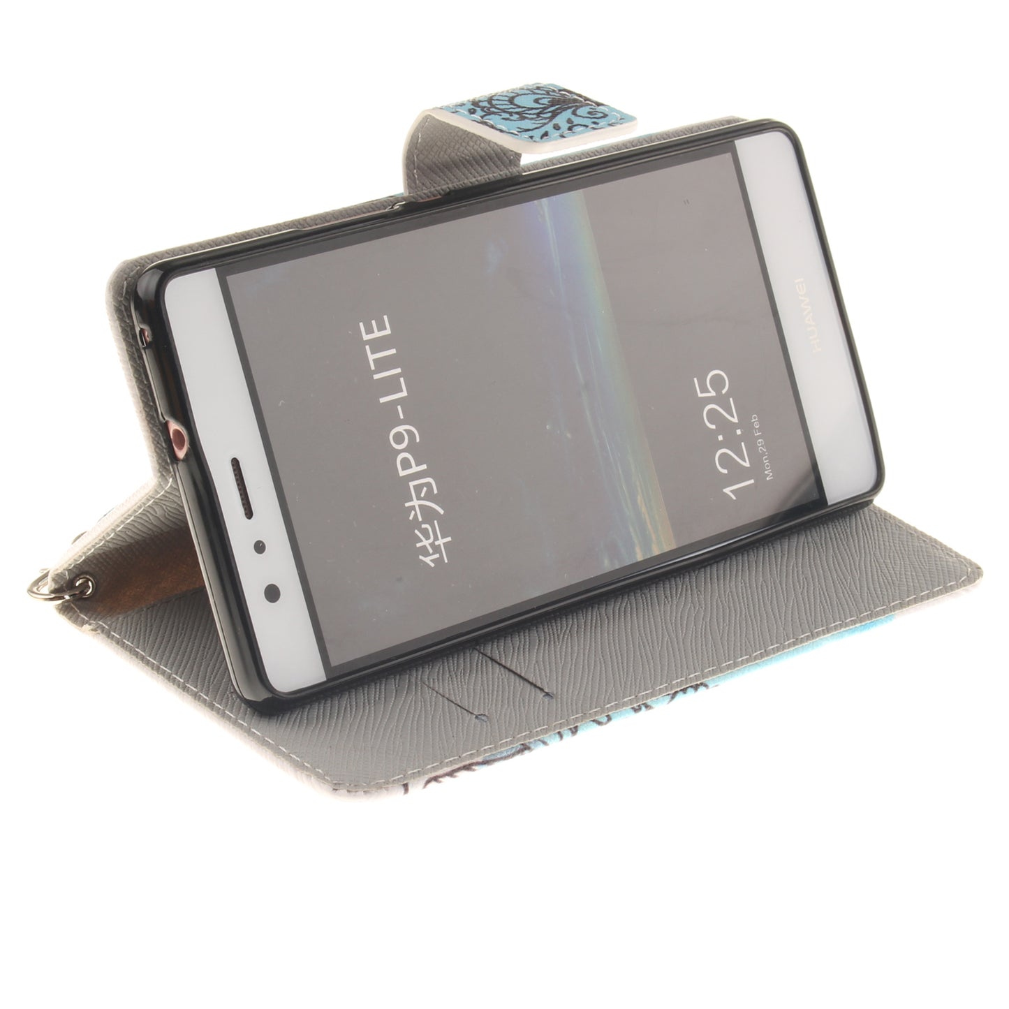 Huawei P9 lite Case Pattern Printed Flip Magnetic Wallet Card Slot Soft Protective Cover for Huawei P9 lite