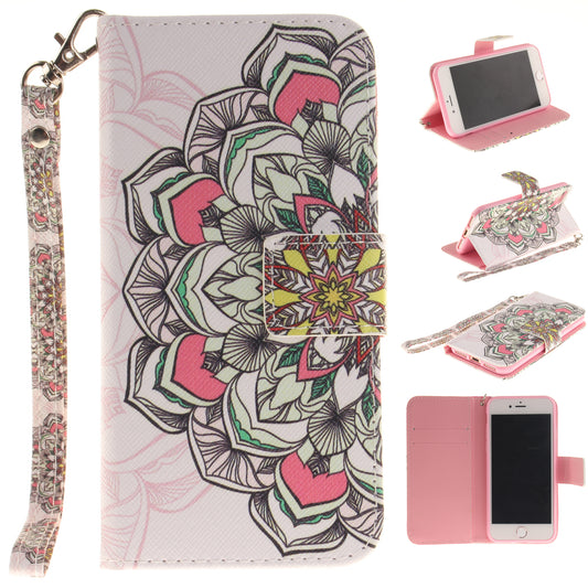 Apple iPhone 7 Case Pattern Printed Flip Magnetic Wallet Card Slot Soft Protective Cover for Apple iPhone 7