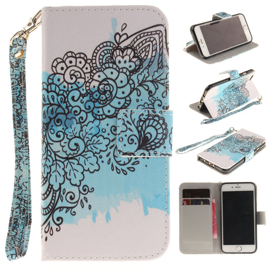 Apple iPhone 6 Case Pattern Printed Flip Magnetic Wallet Card Slot Soft Protective Cover for Apple iPhone 6/6S