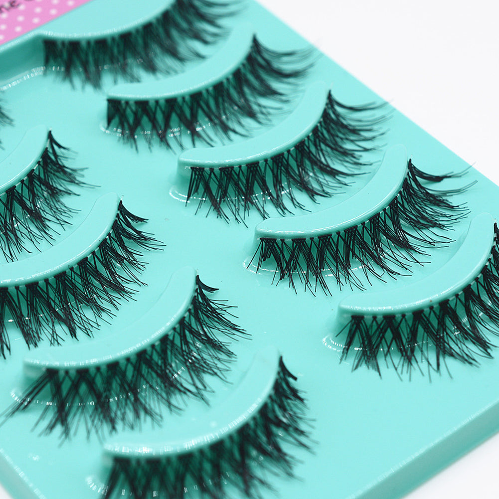 5 Pairs Handmade Cross False Eyelash Soft Long Makeup Eye Lashes Extensions