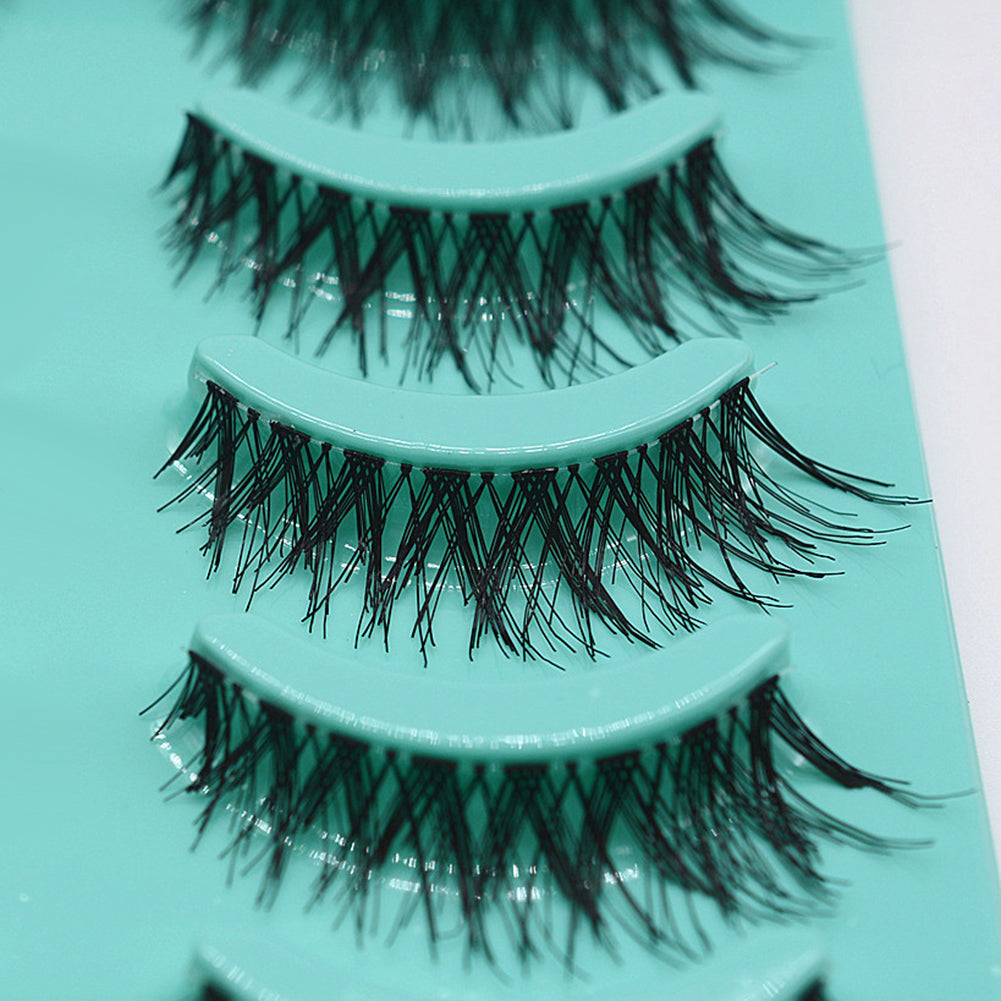 5 Pairs Handmade Cross False Eyelash Soft Long Makeup Eye Lashes Extensions