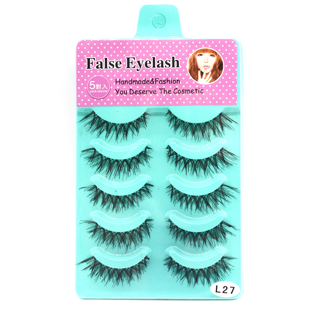 5 Pairs Handmade Cross False Eyelash Soft Long Makeup Eye Lashes Extensions