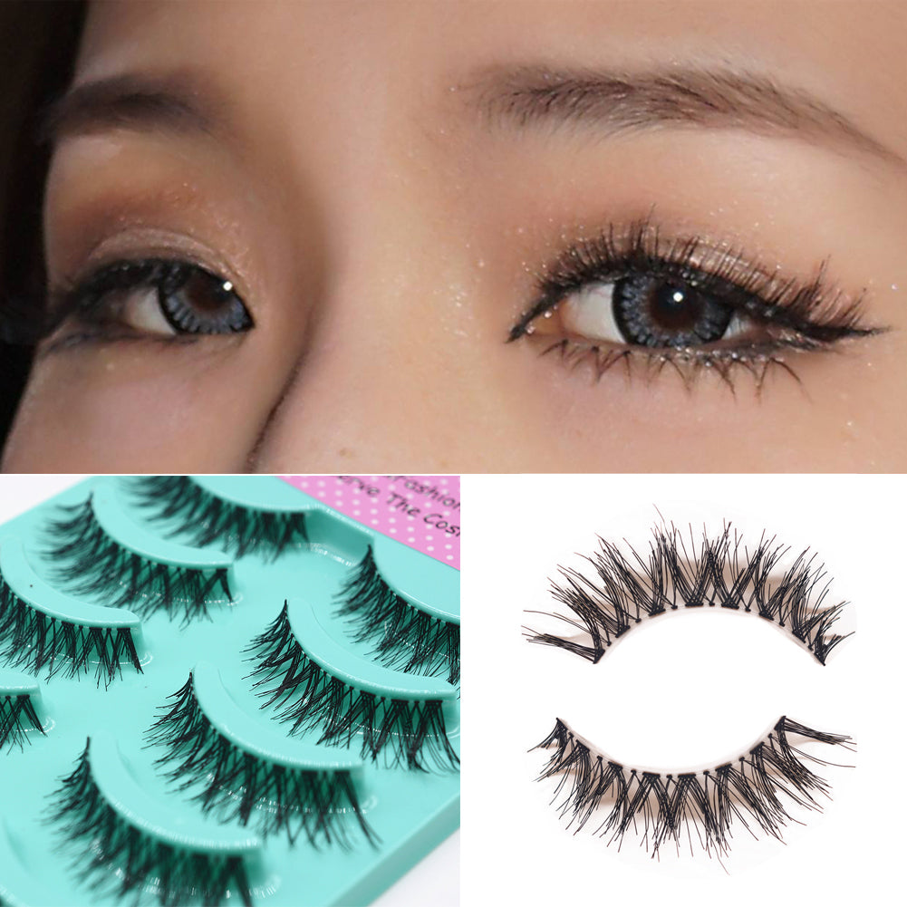 5 Pairs Handmade Cross False Eyelash Soft Long Makeup Eye Lashes Extensions