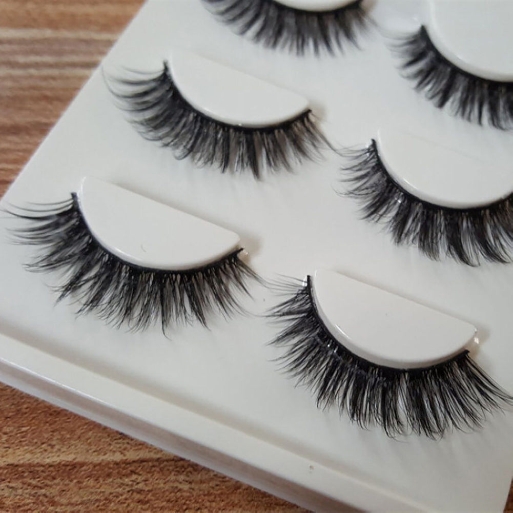 3 Pairs Makeup 3D Natural Soft Handmade Thick Long Cross False Fake Eyelashes