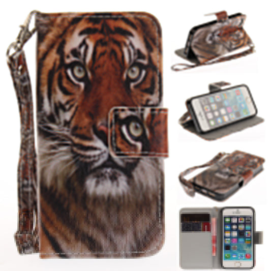 Iphone 5/5s/SE Case Pattern Printed Flip Magnetic Wallet Card Slot Soft Protective Cover for Iphone 5/5s/SE