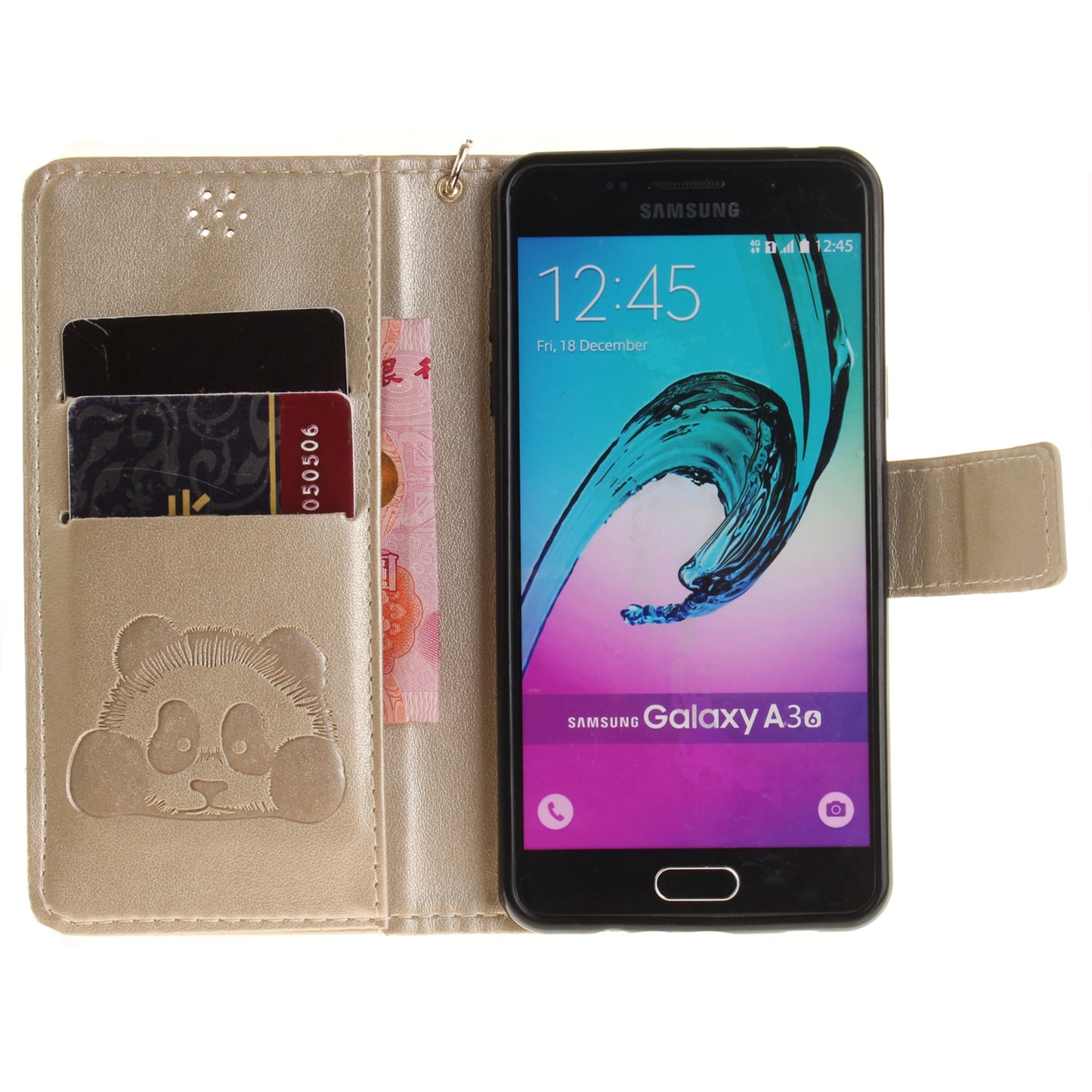 Samsung Galaxy A3 2016 Case Panda Printed Flip Magnetic Wallet Card Slot Soft Protective Cover for Samsung Galaxy A310