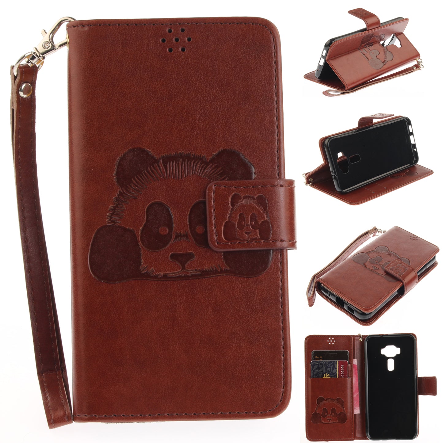 Asus Zenfone 3 ZE520KL Case Panda Printed Flip Magnetic Wallet Card Slot Soft Protective Cover