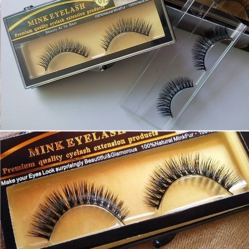 1 Pair Soft Mink Natural Thick False Fake Eyelashes Eye Lashes Makeup Extension