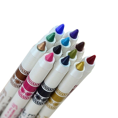 12Pcs Waterproof Glitter Lip Liner Eye Shadow Eyeliner Pencil Pen Makeup Set