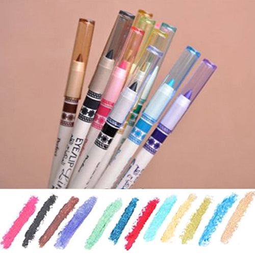 12Pcs Waterproof Glitter Lip Liner Eye Shadow Eyeliner Pencil Pen Makeup Set