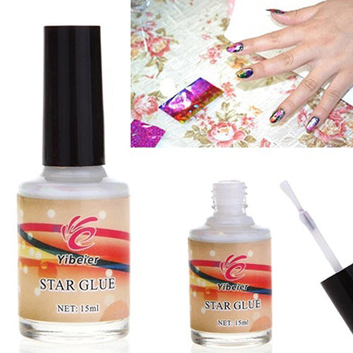 15ml Nail Art Glue for Foil Sticker Nail Transfer Tips Adhesive Starry Sky Pattern