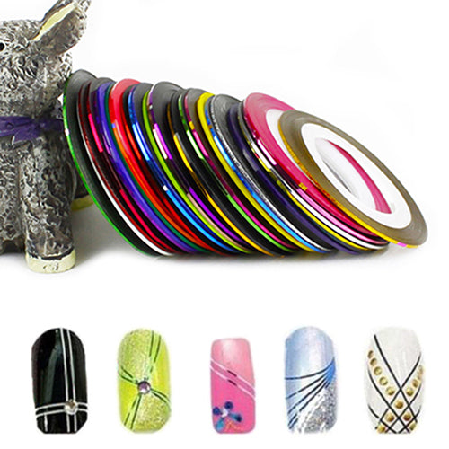 30Pcs/Rolls Mixed Colors Striping Tape Line DIY Nail Art Tips Decoration Sticker