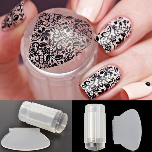 Clear Nail Art DIY Jelly Stamper Stamp Scraper Set Polish Stamping Scraping Tool