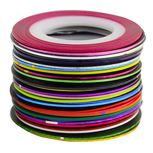 30Pcs/Rolls Mixed Colors Striping Tape Line DIY Nail Art Tips Decoration Sticker