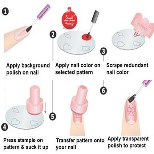 Nail Art Polish Manicure Image Stamping Template Plate Scraper Kits DIY Nail Tools