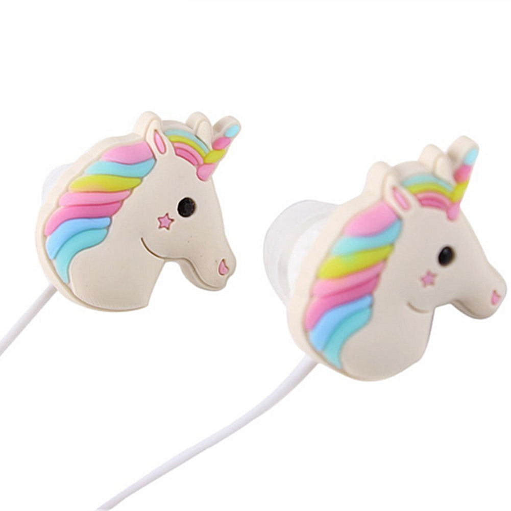 3.5mm Wired Cute 3D Unicorn In-Ear Earbuds Headphone Earphone for Apple Samsung