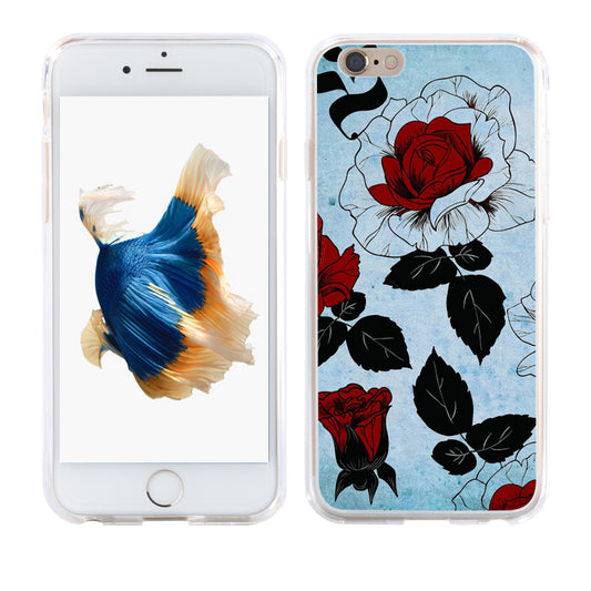 Rose Pattern Back Case Cover iPhone X 8 Plus Samsung Galaxy S8 Huawei P9 Xiaomi