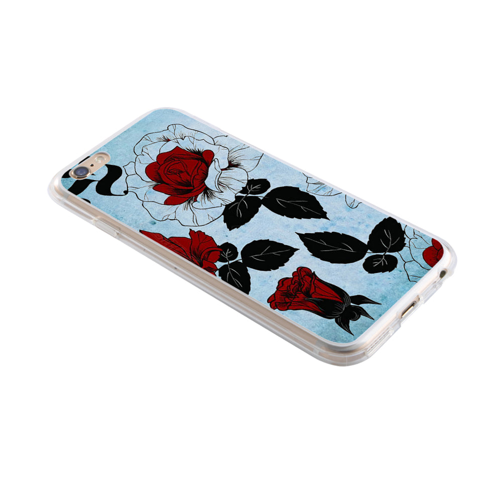 Rose Pattern Back Case Cover iPhone X 8 Plus Samsung Galaxy S8 Huawei P9 Xiaomi