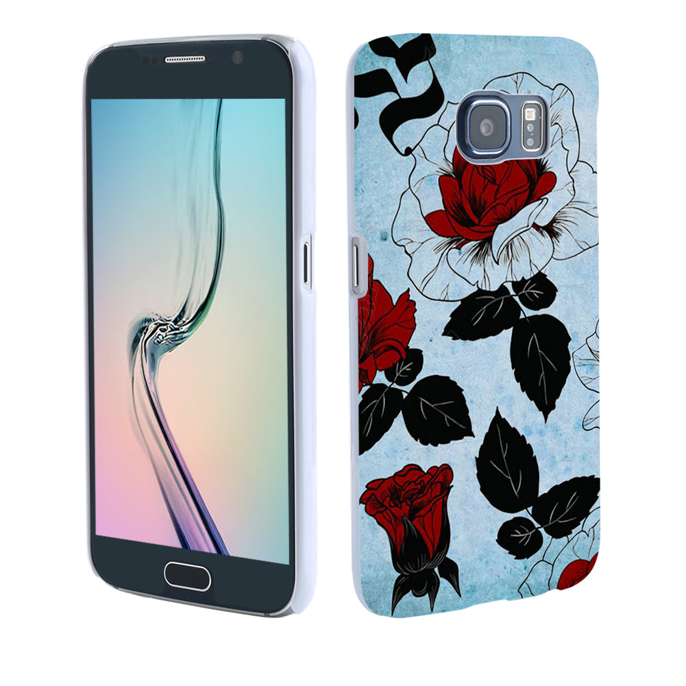 Rose Pattern Back Case Cover iPhone X 8 Plus Samsung Galaxy S8 Huawei P9 Xiaomi