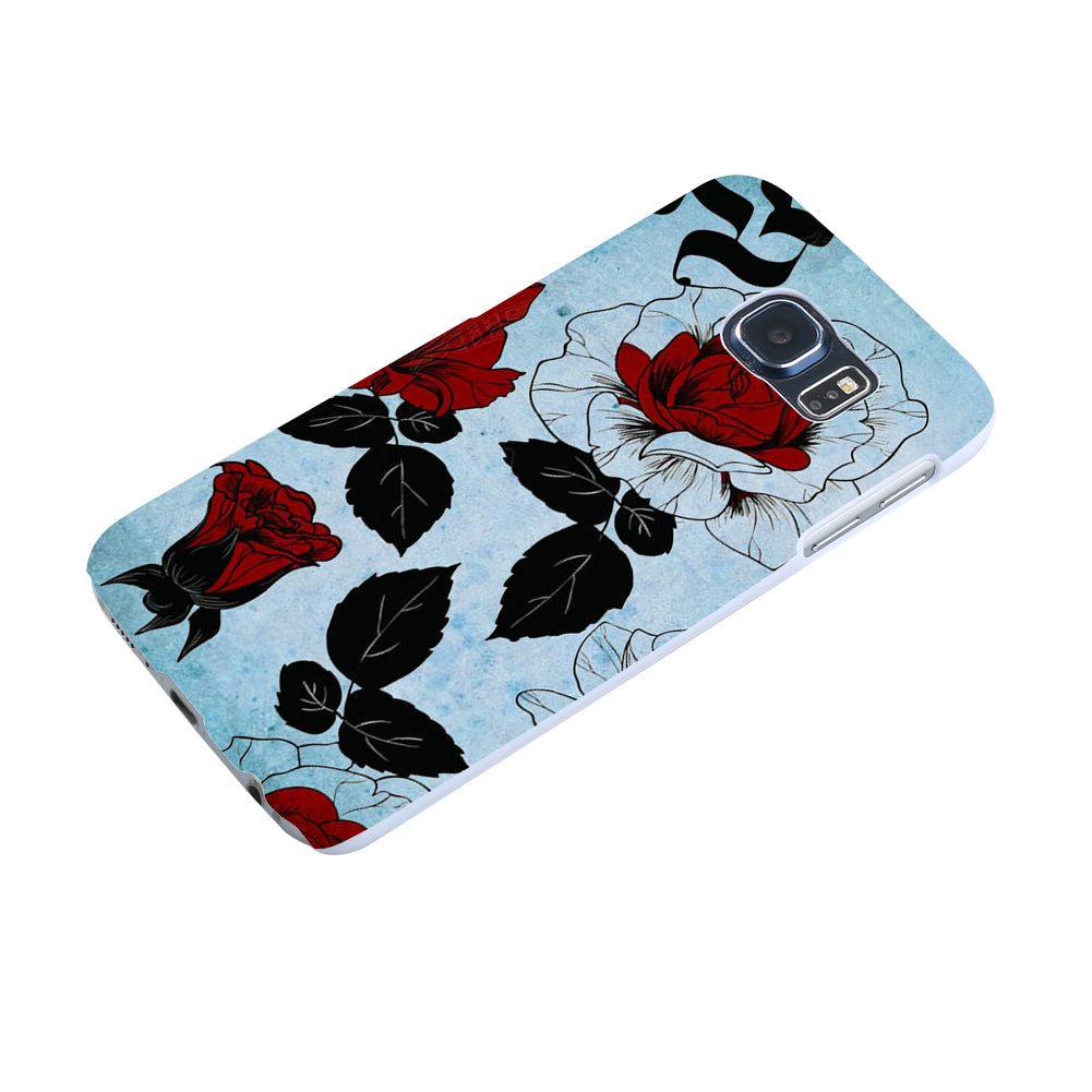 Rose Pattern Back Case Cover iPhone X 8 Plus Samsung Galaxy S8 Huawei P9 Xiaomi