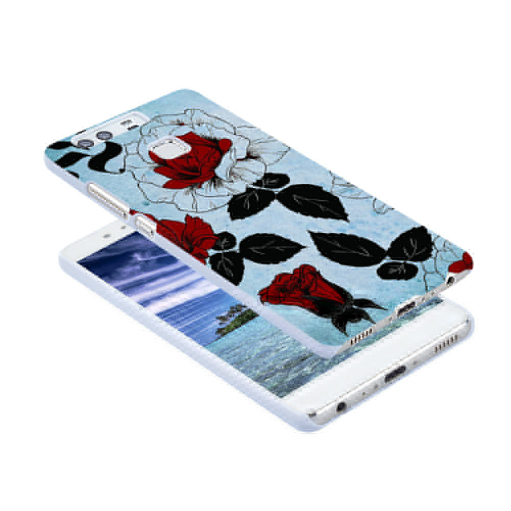 Rose Pattern Back Case Cover iPhone X 8 Plus Samsung Galaxy S8 Huawei P9 Xiaomi