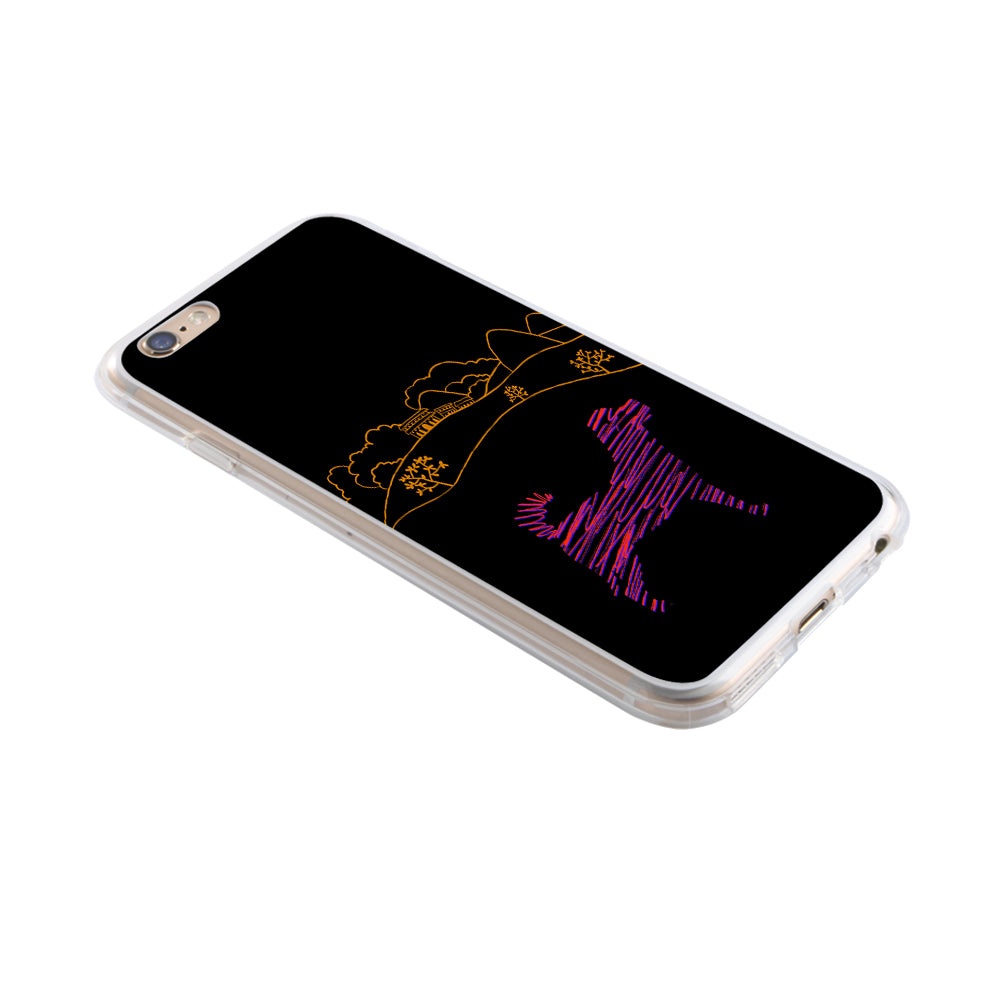 Silhouette of Dog Simple Drawing Pattern Phone Case Cover for iPhone 8 8 Plus X
