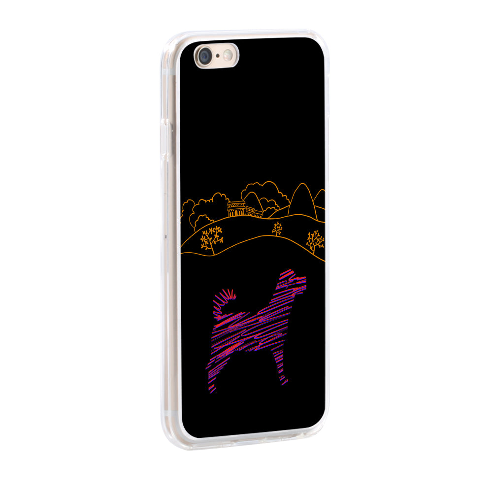 Silhouette of Dog Simple Drawing Pattern Phone Case Cover for iPhone 8 8 Plus X