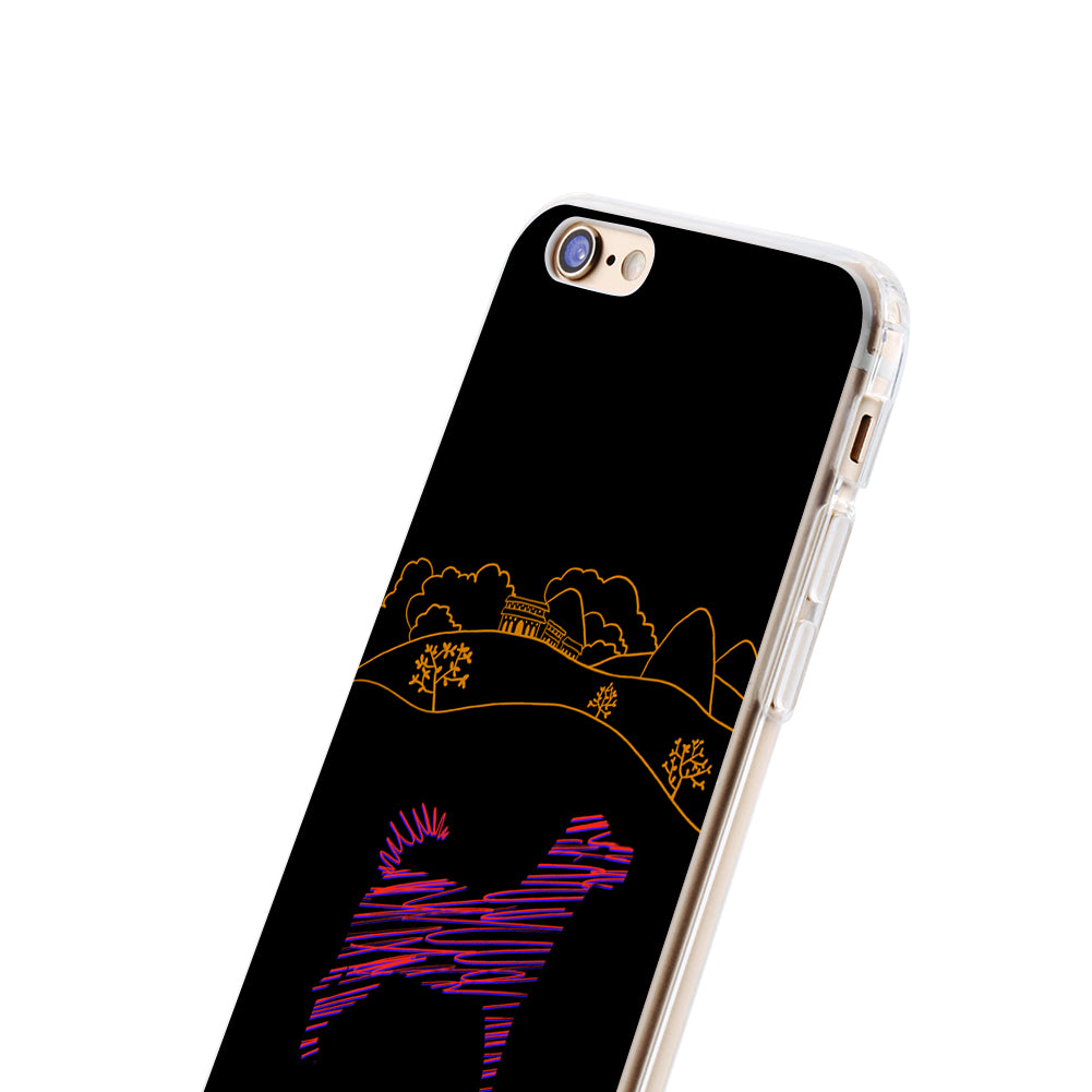 Silhouette of Dog Simple Drawing Pattern Phone Case Cover for iPhone 8 8 Plus X