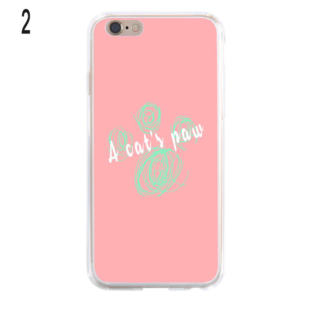 Cartoon Cat Paw Pattern Cover for iPhone 6 7 8 X Samsung S6 S7 S8 Huawei P9 Plus