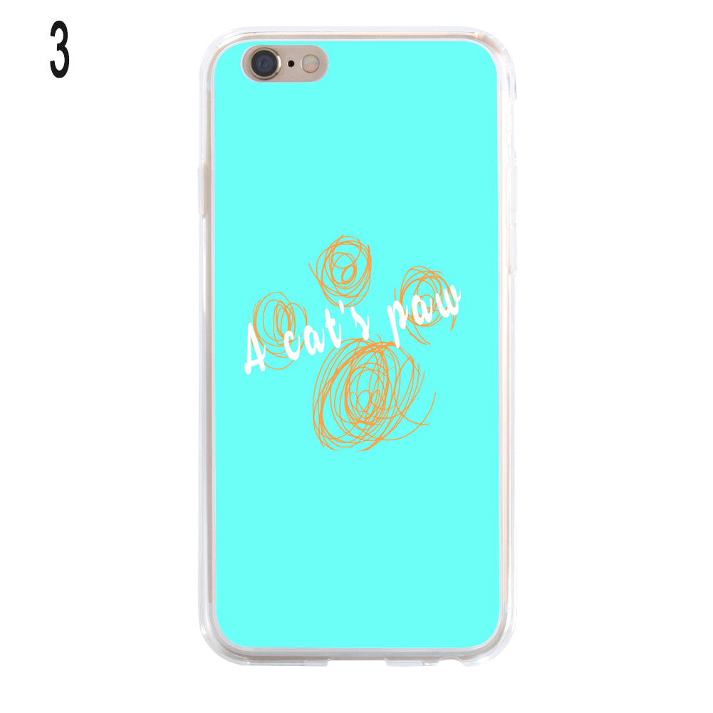 Cartoon Cat Paw Pattern Cover for iPhone 6 7 8 X Samsung S6 S7 S8 Huawei P9 Plus