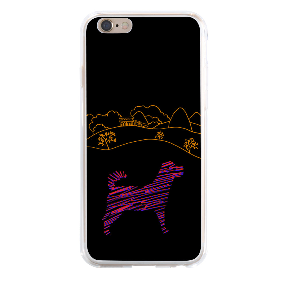 Silhouette of Dog Simple Drawing Pattern Phone Case Cover for iPhone 8 8 Plus X