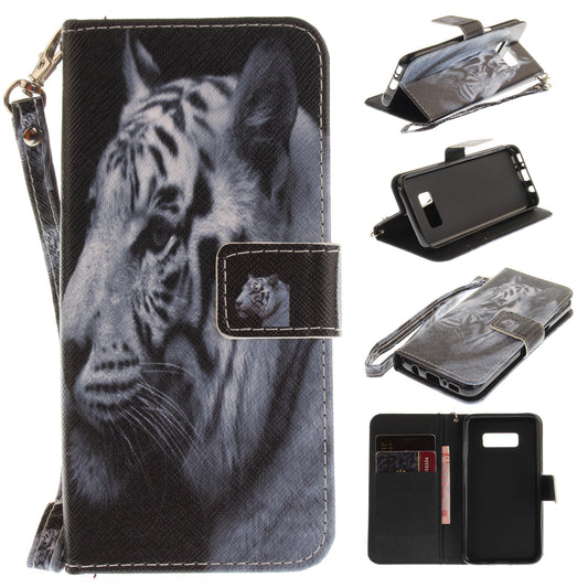 Samsung Galaxy S8 Case Pattern Printed Flip Magnetic Wallet Card Slot Soft Protective Cover for Samsung Galaxy S8